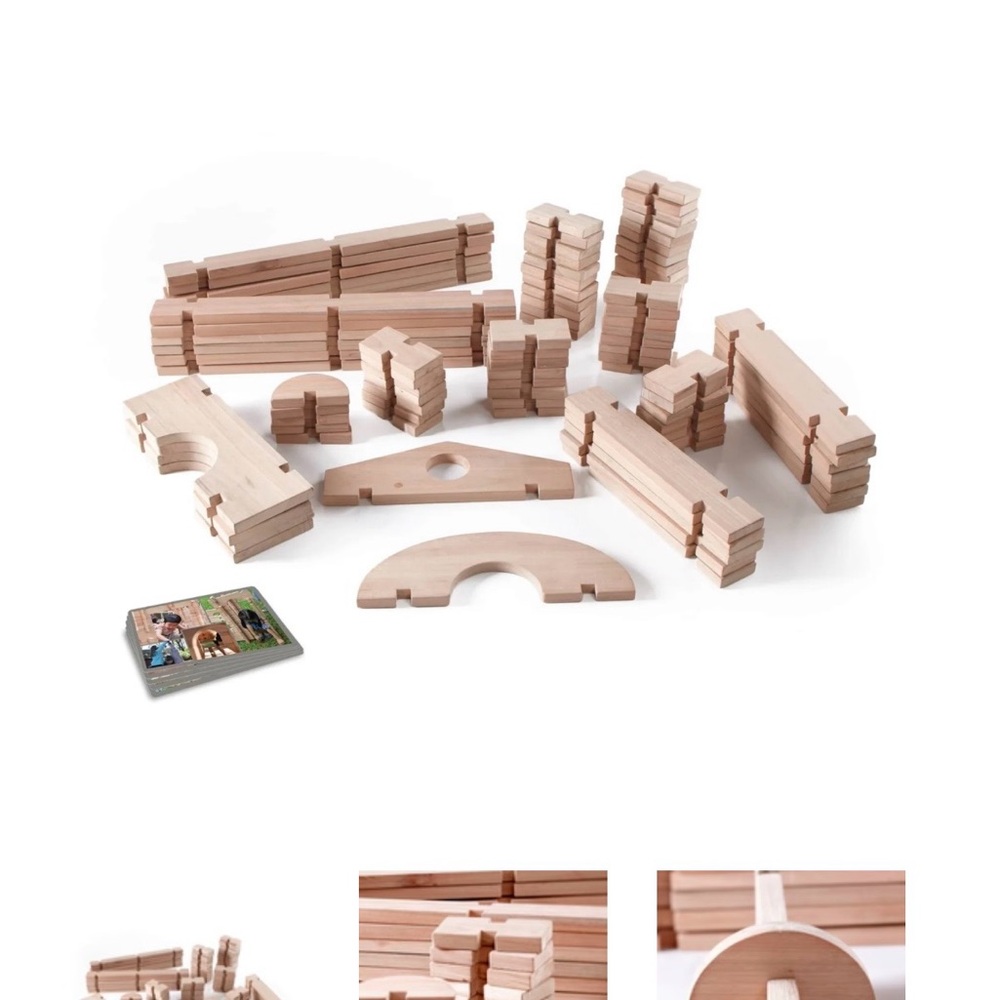 GUIDECRAFT Montessori Wooden Notch Building Blocks Set for Kids